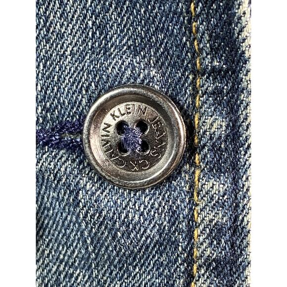Vintage Calvin Klein Jeans Long Sleeve Denim Jacket Women's Size Small 34" Chest - Picture 6 of 11